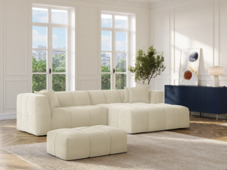 Vente-unique - Hocker - Feincord - Beige - NAEMIA von Maison Céphy