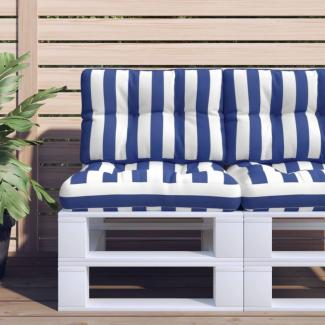 vidaXL Palettenkissen Blau Weiß Gestreift 60x40x12 cm Stoff 360572