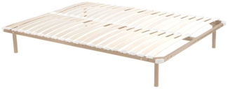 Vente-unique - Lattenrost - mit Füßen - 140 x 190cm - 2x 19 Latten - Beige - KALISTA von YSMEE