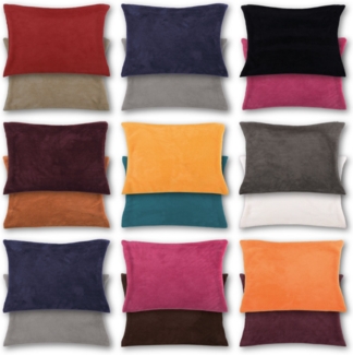 Kissenhülle Kuschel 40x60cm Kissenbezug Dekokissen Auswahl: terracotta - ochre mit Füllung