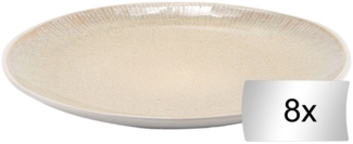HIT Trading Dessertteller TIZIANA, 8er Set, Beige, Weiß, Ø 22 cm, Steingut