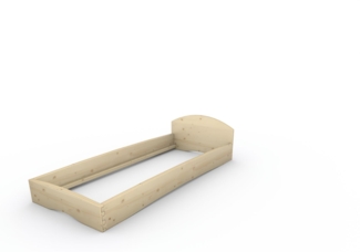 Holzbett (Fichte) "Rosi" 80 x 200 cm 20 cm mit Kopfteil Massivholzbett Bett