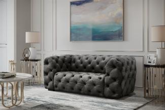 Sofa Designersofa NATALIE 2-Sitzer in Stoff Riviera Graphit