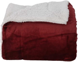 Überwurfdecke, Wohndecke Bordeauxrot 130x150 cm Fleece