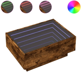 LED-Couchtisch, Sofatisch Räuchereiche 70x50x30 cm Holzwerkstoff