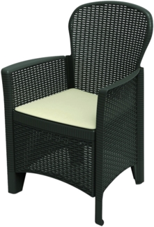 Dmora Outdoor-Stuhl Amilton, Gartensitz, Outdoor-Sessel mit Rattan-Effekt, 100 % Made in Italy, 59x57h85 cm, Anthrazit