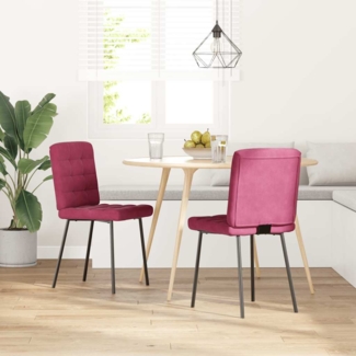 vidaXL Esszimmerstühle 2 Stk. Weinrot Samt 4101085