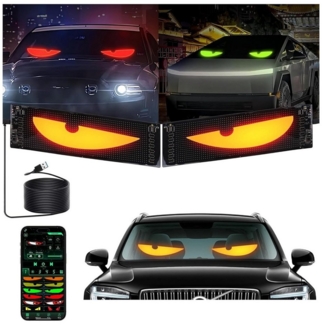 VIVIHEYDAY LED Nachtlicht Devil Eyes Light, Led Anzeige Programmierbar Led Laufschrift, Leuchtreklame Personalisiert Leuchtschild für Text, Graffiti, Smart App, Bluetooth USB 5V