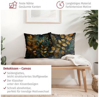 Bilderdepot24 Dekokissen 2-teilig drinnen Kissenhülle/ Sofakissen/ Zierkissen Kissenhülle gold, Bezug mit / ohne Füllung Zierkissen Outdoor Sofa Bett