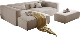 LeGer Home by Lena Gercke Ecksofa PIARA XXL, L-Form, Schlaffunktion, Cord, Leinenoptik o. Strukturstoff, Hocker stellbar zum Schlafsofa (Krokodilverbinder), tiefe Sitzfläche