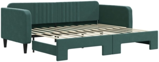 vidaXL Tagesbett Ausziehbar Dunkelgrün 90x200 cm Samt 3197065