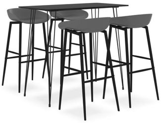 vidaXL 5-tlg. Bar-Set Schwarz und Grau [3057383]
