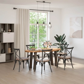 vidaXL Esstisch Hellbraun 200x100x74 cm Massivholz Eiche Oval 3305337