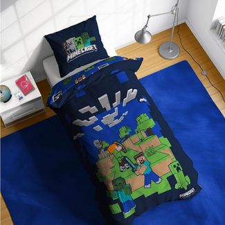 BrandMac Kinderbettwäsche Minecraft I Got Your Back Bettwäsche Set 2 tlg 135x200 cm Baumwolle, 1 teilig, Langlebig