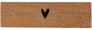 Clayre & Eef Fußmatte Fußmatte HEART natur mit schwarzem Herz 75x22 cm Kokos PVC BHSMC