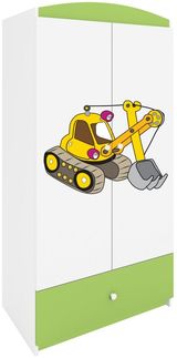 Raumhirsch Furniture Kinderkleiderschrank mit Motivauswahl - Kleiderschrank für Kinder (Kinderzimmerschrank für Jungen, Mit Ablagefächern & Kleiderstange) robuste Verarbeitung, kindgerecht, verschiedene Farben & Designs