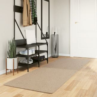 Teppich Wohnzimmer Schlafzimmer HUARTE Kurzflor Weich und Waschbar Sandfarben 80x250 cm