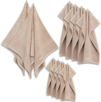 GANT Handtuch Set, 10-tlg. - Premium Towel, 2x Duschtuch, 4x Handtuch, 4x Gästetuch Sand Set