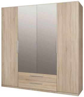 FORTE Cadixo Kleiderschrank, Holzwerkstoff, Beige, 200,3 x 212,9 x 58,9 cm