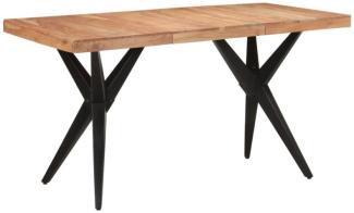 Esstisch Schwarz 140 x 70 x 76 cm Massivholz Akazie