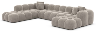 Sofa Dreams Wohnlandschaft Polster Stoffsofa Modern Ottomane Couch Samtstoff Formentera XXL, Loungesofa