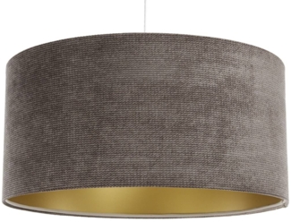 BPS Koncept 0E0-165-40 Hängeleuchte GLAMOUR Velourss strukturiert auf PVC-Basis braun, gold 1xE27 60W H:102 Ø40cm dimmbar