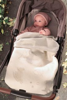 Babydecke Babydecke Littel Rabbits, Biederlack, Babydecke Littel Rabbits mit verspielten Hasen