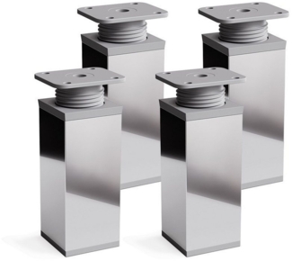 sossai® Möbelfuß Design-Möbelfüße, 4er & 8er Set, höhenverstellbar MFV1, Farbe: Chrom, (4-St), Farbe: Chrom