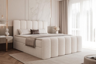 Compleo Boxspringbett BUBBLE, Wolkenbett, Bequem, Bonell, Topper, Doppelbett gepolstertes Kopfteil mit Bettkasten
