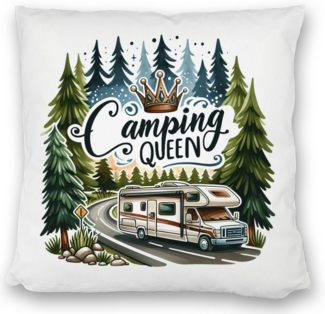 speecheese Dekokissen Wohnmobil Camping Queen Kissen satiniert