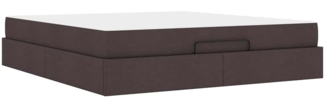 vidaXL Bettgestell Sonstiges mit Speicher Dunkelbraun 180x200 cm Stoff 3399511