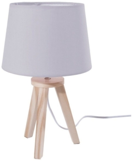 Tischleuchte mit Lampenschirm, dekorativ, Farbe grau