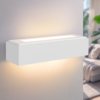 ZMH Wandleuchte Innen Wandlampe Flur - Up and Down Wandleuchten Modern Design G9 Flurlampe Weiß Gipsleuchte Wand Treppenhaus Lampe für Wohnzimmer Küche 35.5CM - Ohne Leuchtmittel