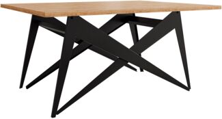 2-in-1 Couchtisch und Esstisch Xorkol (Farbe: Schwarz / Eiche Craft Gold)