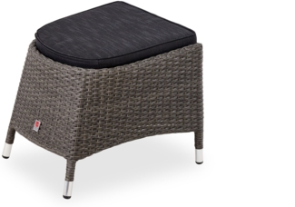 Gartenhocker Barcelona , Rattan , Braun, Schwarz , 50 x 44 x 57 cm