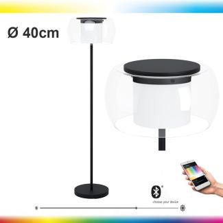 Eglo 99037 Stehleuchte BRIAGLIA-C klar, schwarz, weiß H:152,5 Ø:40cm mit Fußtrittschalter 2700-6500K mit Connect Funktion