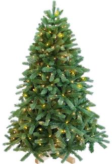 Sinaopus Künstlicher Weihnachtsbaum Tannenbaum mit beleuchtung, LED Christbaum, PVC+PE, mit 1180 Spitzen und 360 Warm-Weißen LED, 180 cm mit Holzstand