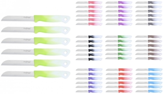 Cheffinger Messer-Set Küchenmesser Steakmesser 6-tlg CF-MK06 Auswahl Farbe Hellblau