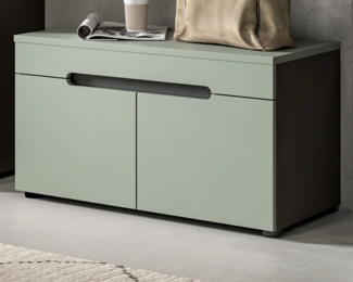 Inn. Furn Schuhbank Cooper (Garderobenbank in Salbei Grün und Basalt Grau, 80 x 45 cm), mit Soft-Close-Funktion