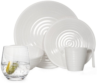 Moritz Geschirr-Set Camping Geschirr Crema + Gläser, Melamin, 16 - 32 tlg, Geschirrset Campinggeschirr Picknick Set 4 Personen