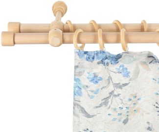 SN DECO GROUP Gardinenstange Cafiro, 2-läufig, Fixmaß, mit Bohren, verschraubt, Holzwerkstoff, 28 mm, Holz, verschiedene Längen und Farben, Komplettset