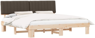 vidaXL Bettgestell mit gepolstertem Kopfteil Taupe 200 x 200 cm 3398097