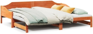 vidaXL Tagesbett Ausziehbar Wachsbraun 90x200 cm Massivholz Kiefer 850907
