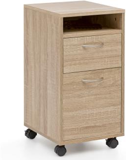 Rollcontainer 33 x 63 x 38 cm Schreibtisch-Unterschrank, Weiß