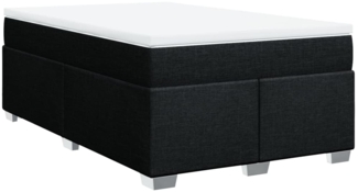 vidaXL Boxspringbett mit Matratze Schwarz 120x200 cm Stoff 3285125