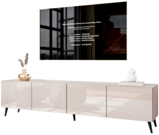 Lookway TV-Schrank COLGANTE 200 Kaschmir Hochglanz mit Metallbeinen (2x TV- Schrank) Breite: 200 cm