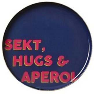 Giftcompany Servierschale Dekotablett Love Plates Sekt, Hugs & Aperol (12,7cm)