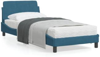 vidaXL Bettgestell mit Kopfteil "Dover" Blau 90x190 cm Samt 373096