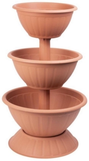 PROREGAL® Blumentopf Dreistöckige Blumentopf Pyramide, 86cm, Terrakotta