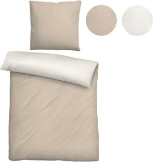 biberna Melange-Flanell Bettwäsche 0840500 MELANGE UNI, kitt, 1x 155x200 cm + 1x 80x80 cm